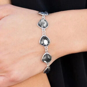 New Silver Vintage Smokey Gems Bracelet